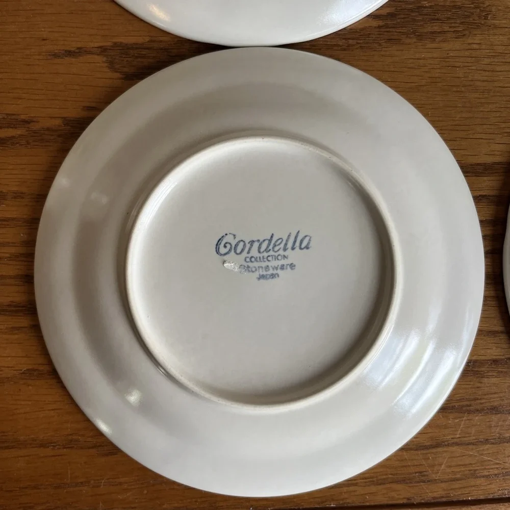 Vintage Cordella Collection Bluet Set Of 4 Saucers And 1 Coffee Cup Blue Floral